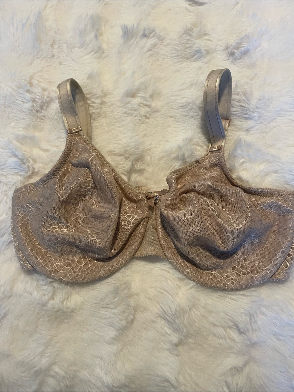 Chantelle Beige Nude Lace Underwire Bra